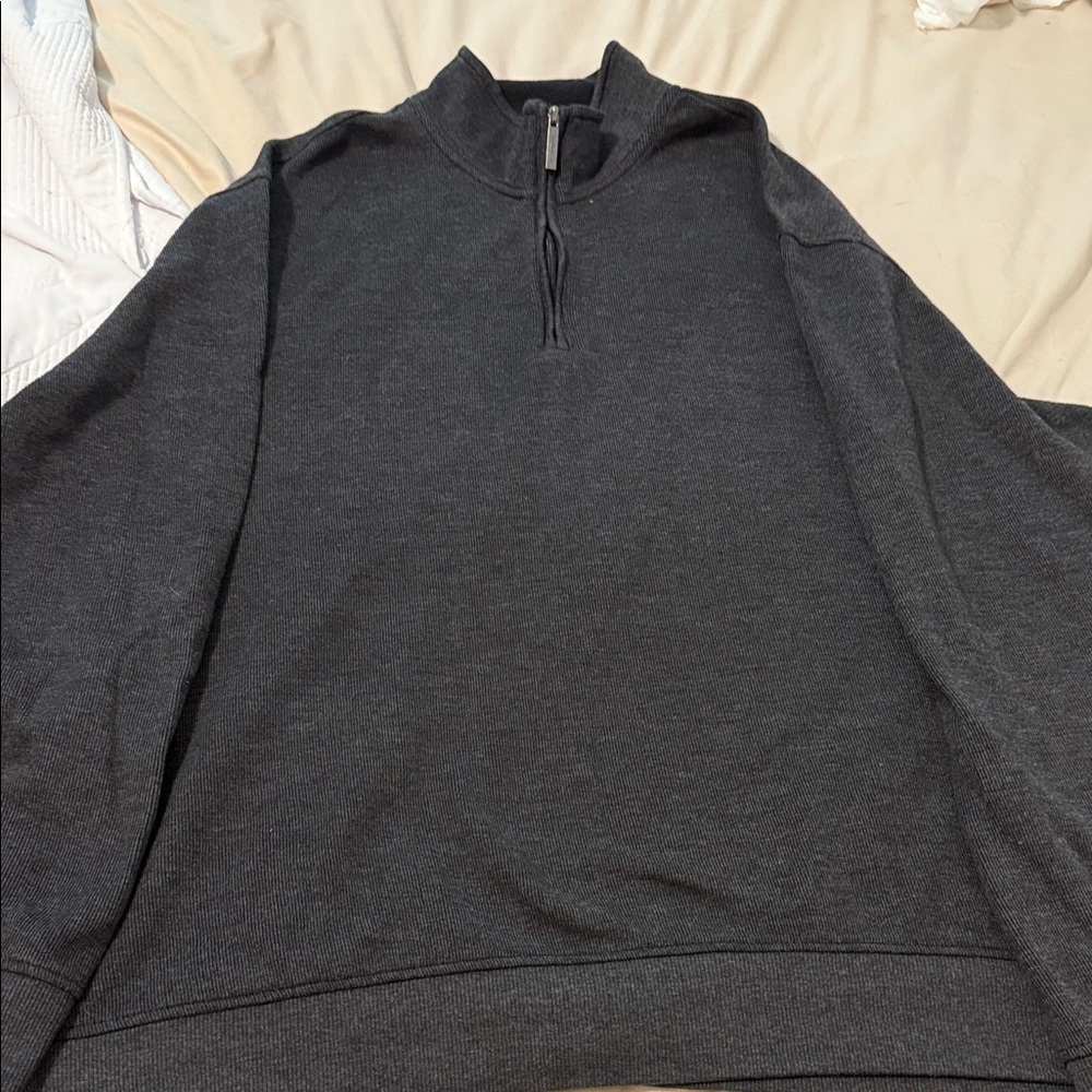 Van Heusen Men's Dark Gray Zip-Up Sweater